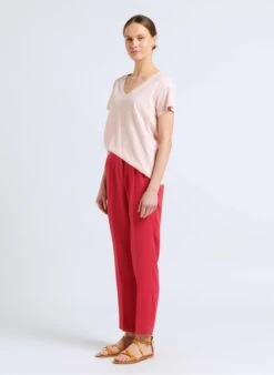 JEMY - Rechte Bandplooibroek | Rood -MORGAN Verkoop 4092250