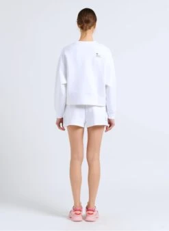 Lacoste Short Met Hoge Taille Katoenblend | Wit -MORGAN Verkoop 4092501