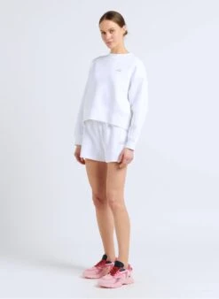 Lacoste Short Met Hoge Taille Katoenblend | Wit -MORGAN Verkoop 4092502