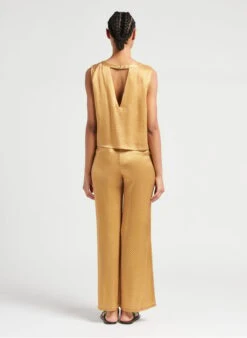 SEE U SOON Wijde Broek Van Viscose Met Print | Oranje -MORGAN Verkoop 4098451