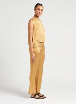 SEE U SOON Wijde Broek Van Viscose Met Print | Oranje -MORGAN Verkoop 4098452