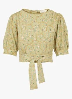 SEE U SOON Top Met Boothals En Bloemenprint | Kaki -MORGAN Verkoop 4098980