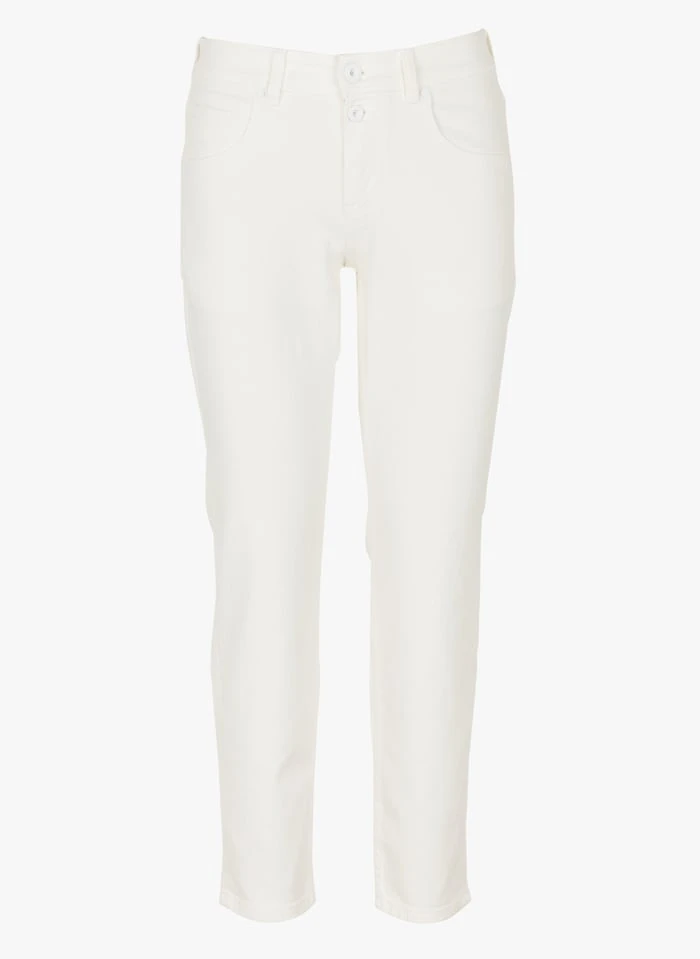 Marc O'Polo Cropped Jeans Katoenblend | Wit 6 Marc O'Polo Cropped Jeans Katoenblend | Wit - Afbeelding 4