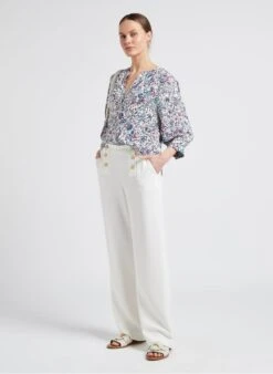 GERARD DAREL CLOVIS - Soepelvallende Blouse Van Viscose Met Print | Wit -MORGAN Verkoop 4099598