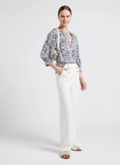 GERARD DAREL CLOVIS - Soepelvallende Blouse Van Viscose Met Print | Wit -MORGAN Verkoop 4099601