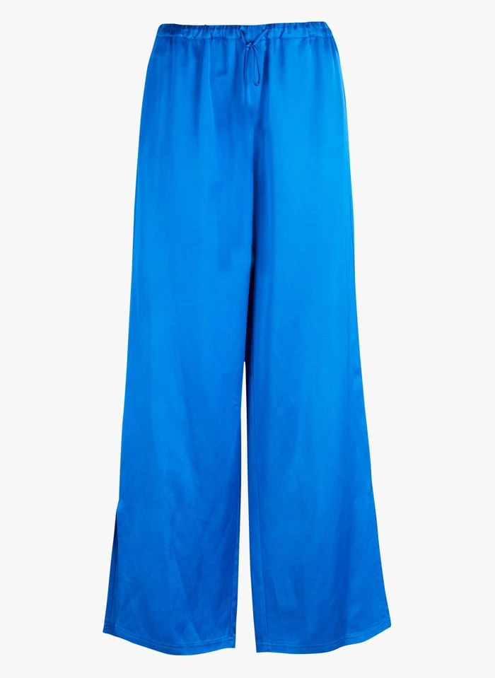 Marc O'Polo Wijde Broek Van Gemengd Leer | Blauw 5 Marc O'Polo Wijde Broek Van Gemengd Leer | Blauw - Afbeelding 3