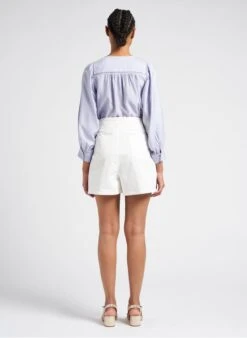 Wijde Blouse Met Ronde Hals En Ajour | Blauw -MORGAN Verkoop 4102858