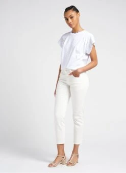 Marc O'Polo Cropped Jeans Katoenblend | Wit 24 Marc O'Polo Cropped Jeans Katoenblend | Wit -MORGAN Verkoop 4102875