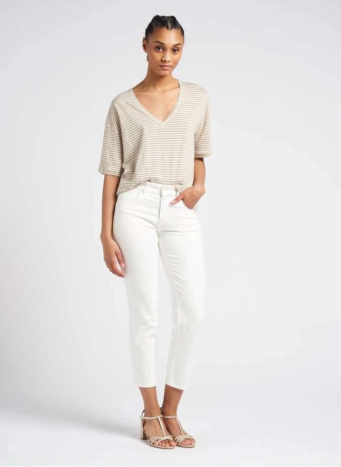 Marc O'Polo Cropped Jeans Katoenblend | Wit 13 Marc O'Polo Cropped Jeans Katoenblend | Wit - Afbeelding 11