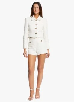 MORGAN SHLIVA - Short Van Tweedstof Uit Katoenmix | Wit -MORGAN Verkoop 4105454