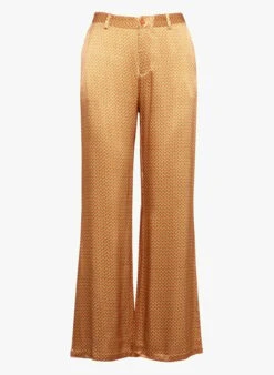 SEE U SOON Wijde Broek Van Viscose Met Print | Oranje -MORGAN Verkoop 4105897