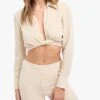 KOOKAI Korte Blouse Met Klassieke Kraag | Beige -MORGAN Verkoop 4106004