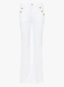 ADDISON - Katoenen Flared Jeans Met Hoge Taille | Wit -MORGAN Verkoop 4108390