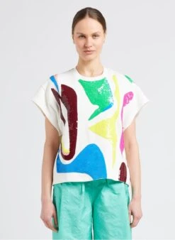 ESSENTIEL ANTWERP DAOSA - Katoenen Top Met Ronde Hals | Wit