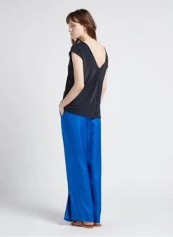 Marc O'Polo Wijde Broek Van Gemengd Leer | Blauw 13 Marc O'Polo Wijde Broek Van Gemengd Leer | Blauw -MORGAN Verkoop 4110833