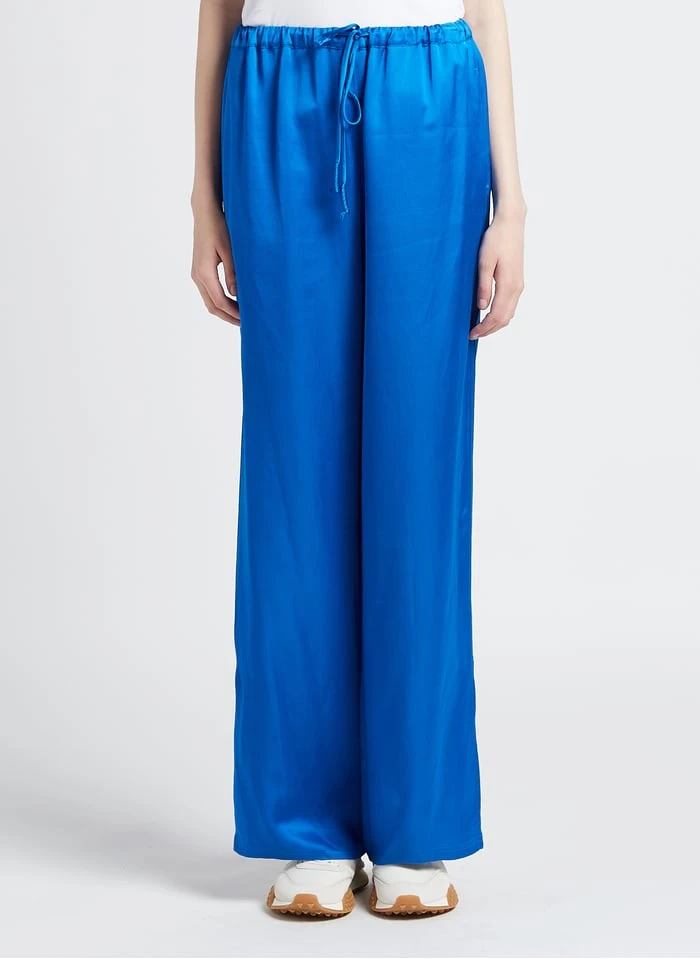 Marc O'Polo Wijde Broek Van Gemengd Leer | Blauw 3 Marc O'Polo Wijde Broek Van Gemengd Leer | Blauw