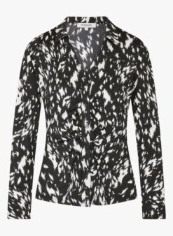 MORGAN TEVA - Top Met V-hals En Abstract Motief | Veelkleurig -MORGAN Verkoop 4111572