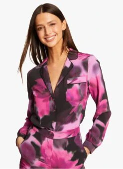 MORGAN CHARM - Rechte Blouse Met Abstracte Print | Veelkleurig -MORGAN Verkoop 4111730