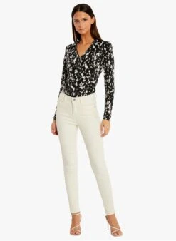 MORGAN TEVA - Top Met V-hals En Abstract Motief | Veelkleurig -MORGAN Verkoop 4111784