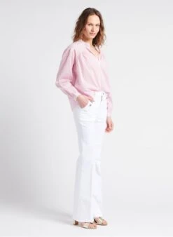 ADDISON - Katoenen Flared Jeans Met Hoge Taille | Wit -MORGAN Verkoop 4112393
