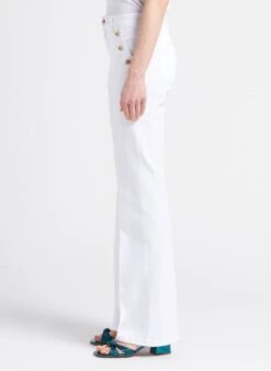 ADDISON - Katoenen Flared Jeans Met Hoge Taille | Wit -MORGAN Verkoop 4112408