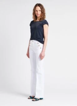 ADDISON - Katoenen Flared Jeans Met Hoge Taille | Wit -MORGAN Verkoop 4112412