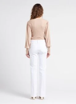 ADDISON - Katoenen Flared Jeans Met Hoge Taille | Wit -MORGAN Verkoop 4112415