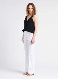 ADDISON - Katoenen Flared Jeans Met Hoge Taille | Wit -MORGAN Verkoop 4112428