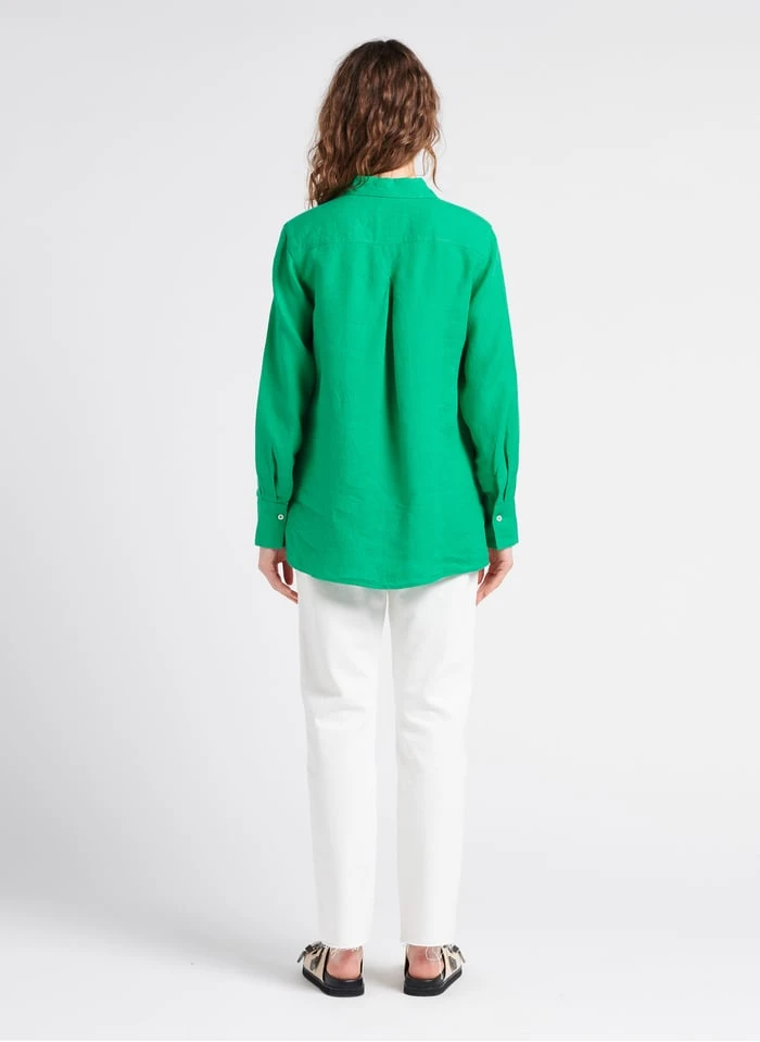Marc O'Polo Linnen Overhemd Met Klassieke Kraag | Groen 7 Marc O'Polo Linnen Overhemd Met Klassieke Kraag | Groen - Afbeelding 5