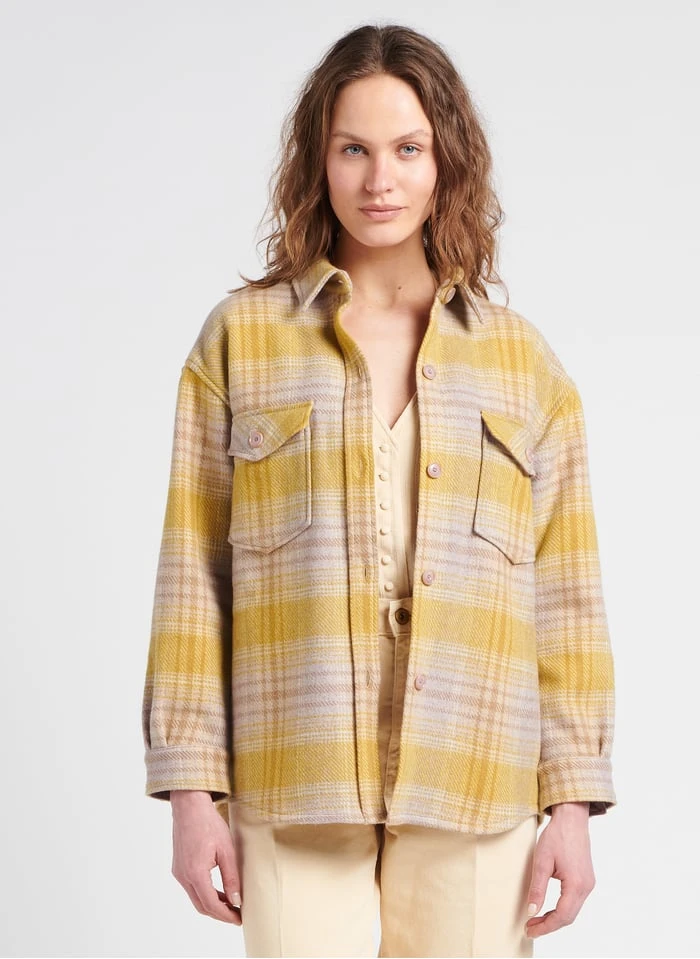 Sessun SLATE HILL - Overshirt Van Gerecyclede Wol Met Klassiek Kraag | Veelkleurig 3 Sessun SLATE HILL - Overshirt Van Gerecyclede Wol Met Klassiek Kraag | Veelkleurig