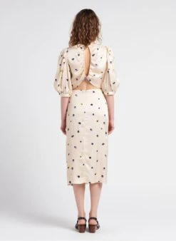 Sessun HAMINA - Korte Top Met Ronde Hals En Stippenprint | Wit -MORGAN Verkoop 4112536