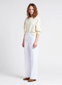 Sessun JOHNNY O - Katoenen Flared Jeans Met Hoge Taille | Wit -MORGAN Verkoop 4112552