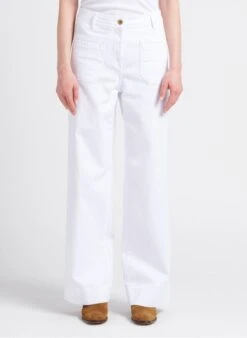 Sessun JOHNNY O - Katoenen Flared Jeans Met Hoge Taille | Wit