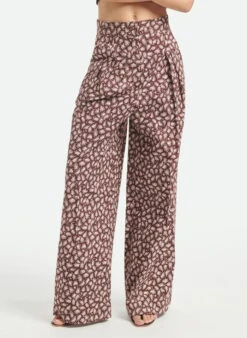 Vanessa Bruno ACIANO - Wijde, Katoenen Broek Met Print | Bruin