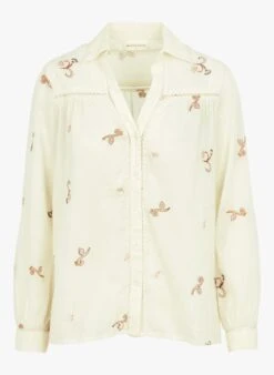 JERRY - Straight-fit Katoenen Blouse Met V-hals En Borduurwerk | Wit 11 JERRY - Straight-fit Katoenen Blouse Met V-hals En Borduurwerk | Wit -MORGAN Verkoop 4113465