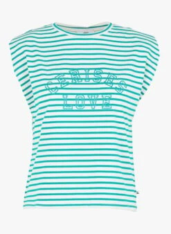 LE TEMPS DES CERISES MALE - Gestreept, Katoenen T-shirt Met Ronde Hals | Groen 9 LE TEMPS DES CERISES MALE - Gestreept, Katoenen T-shirt Met Ronde Hals | Groen -MORGAN Verkoop 4113800