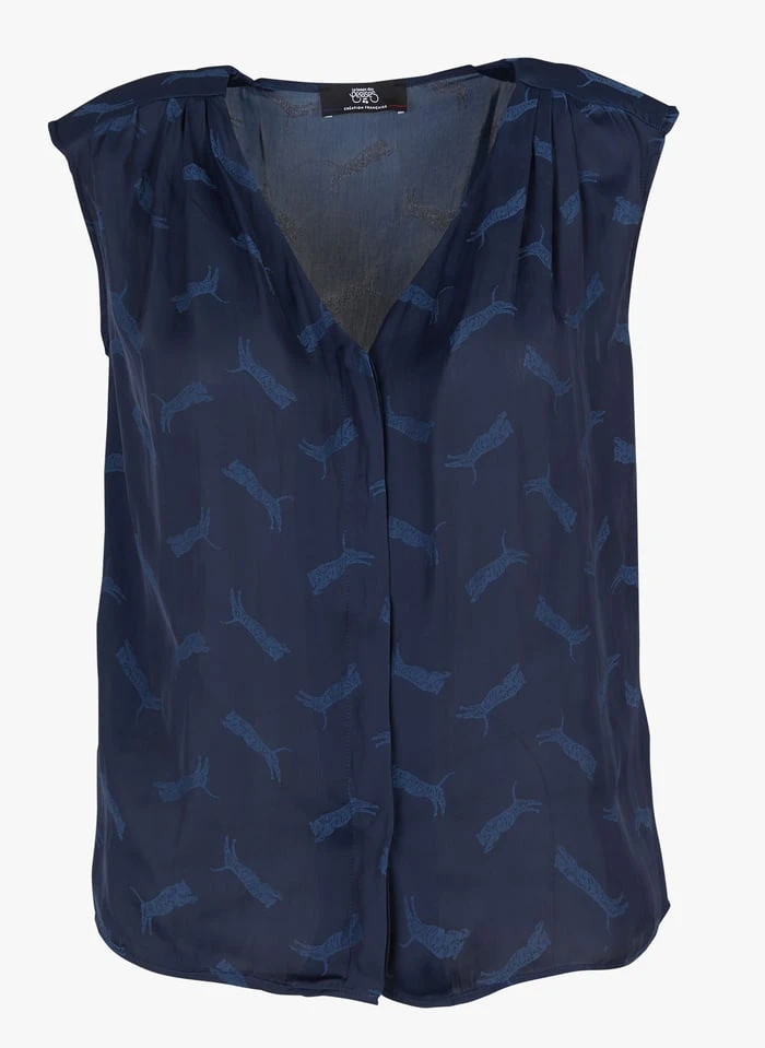 LE TEMPS DES CERISES MISSOU - Top Met V-hals En Jacquardmotief | Blauw 5 LE TEMPS DES CERISES MISSOU - Top Met V-hals En Jacquardmotief | Blauw - Afbeelding 3