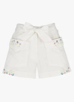 LILIAN - Short Van Geborduurd Katoen Met Hoge Taille | Beige -MORGAN Verkoop 4113827