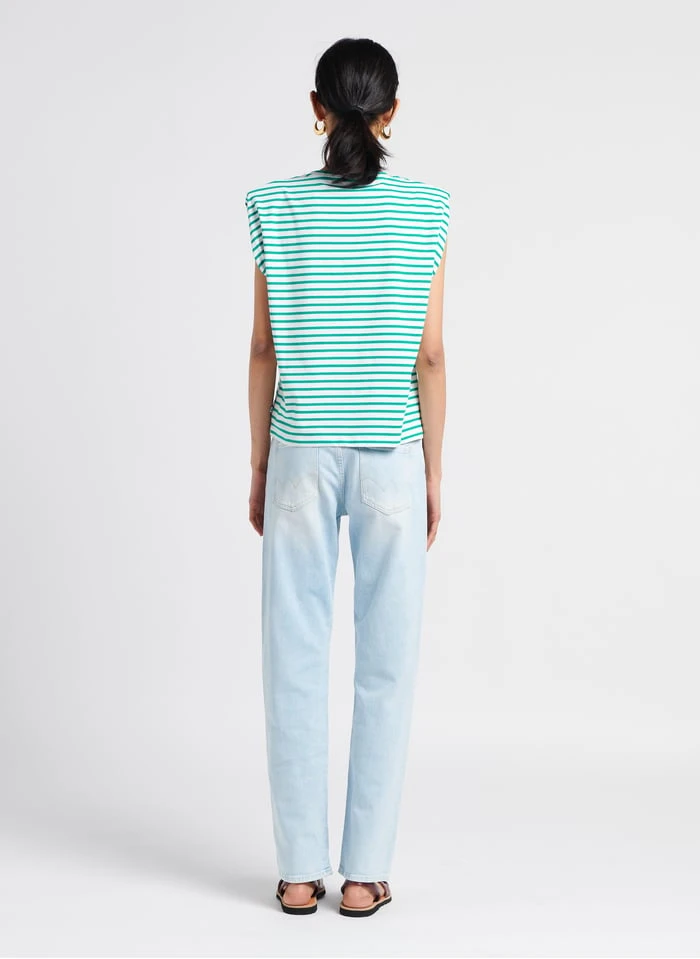 LE TEMPS DES CERISES MALE - Gestreept, Katoenen T-shirt Met Ronde Hals | Groen 7 LE TEMPS DES CERISES MALE - Gestreept, Katoenen T-shirt Met Ronde Hals | Groen - Afbeelding 5