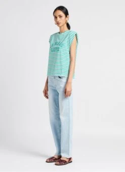 LE TEMPS DES CERISES MALE - Gestreept, Katoenen T-shirt Met Ronde Hals | Groen 10 LE TEMPS DES CERISES MALE - Gestreept, Katoenen T-shirt Met Ronde Hals | Groen -MORGAN Verkoop 4115009