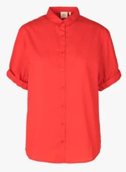 ZOLA - Katoenen Blouse Met Korte Mouw | Rood -MORGAN Verkoop 4115829