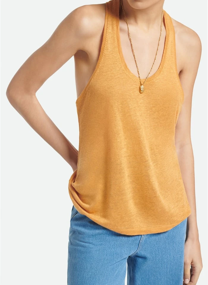 Vanessa Bruno THIDA - Linnen Singlet Met Ronde Hals | Oranje