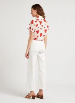 Wijde Broek Van Katoenmix | Wit -MORGAN Verkoop 4121027