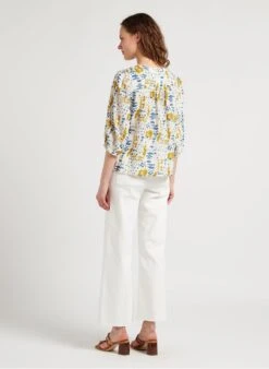 JUNO - Wijde Blouse Met Ronde Hals En Print | Beige -MORGAN Verkoop 4121038 1