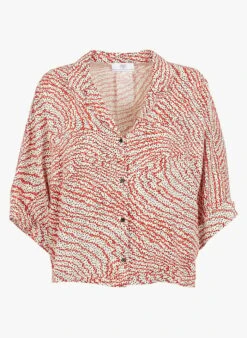 LE TEMPS DES CERISES FREILA - Wijde Blouse Met V-hals En Motiefje | Oranje 9 LE TEMPS DES CERISES FREILA - Wijde Blouse Met V-hals En Motiefje | Oranje -MORGAN Verkoop 4122159