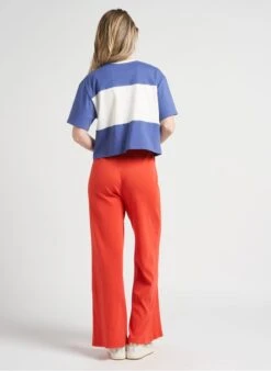 American Vintage ZELYM - Straight-fit Broek Van Katoenmix | Rood -MORGAN Verkoop 4123107