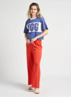 American Vintage ZELYM - Straight-fit Broek Van Katoenmix | Rood -MORGAN Verkoop 4123108