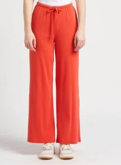 American Vintage ZELYM - Straight-fit Broek Van Katoenmix | Rood