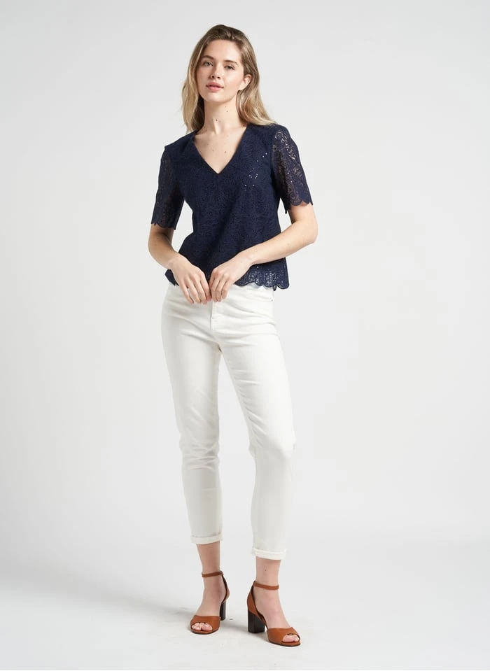 MAISON 123 SOLENE - Slim-fit Jeans Met Hoge Taille | Wit 6 MAISON 123 SOLENE - Slim-fit Jeans Met Hoge Taille | Wit - Afbeelding 5