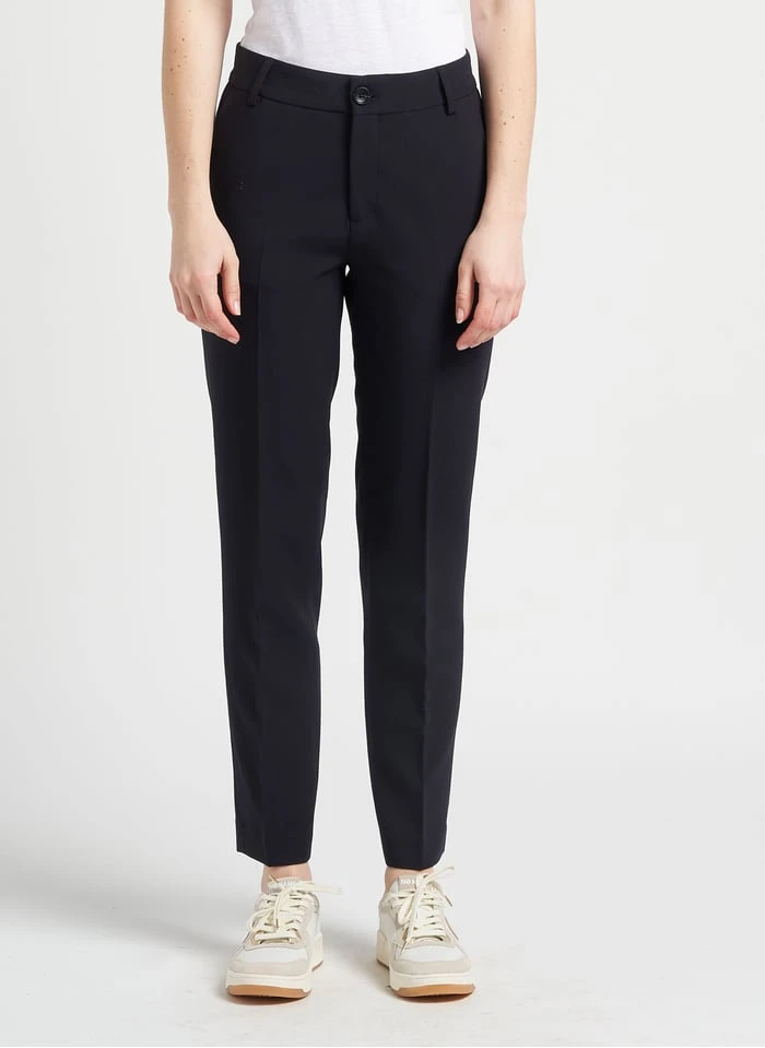 PAREZZO - Rechte Bandplooibroek | Blauw 3 PAREZZO - Rechte Bandplooibroek | Blauw